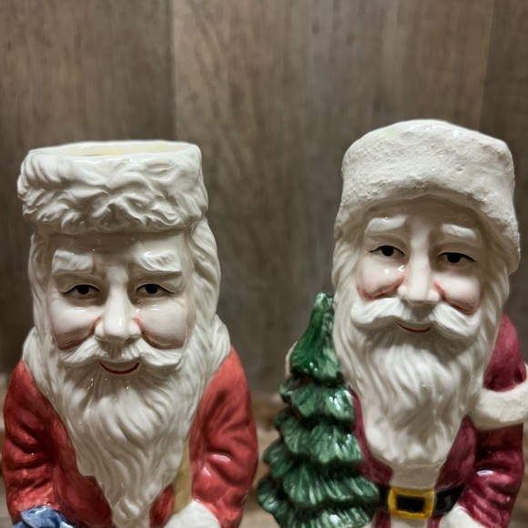 Set of Vtg Ceramic Santa Christmas Holiday Taper Candle Holders. 9.25” Tall - Picture 8 of 10